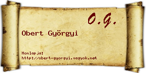 Obert Györgyi névjegykártya